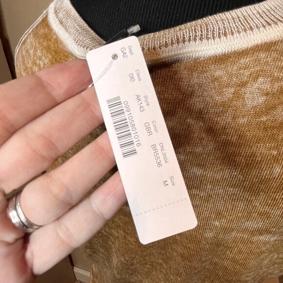 JCrew Silk Blend Sweater Brown Crew Neck Boho Weathered Academia Capsule Fall - Picture 6 of 10